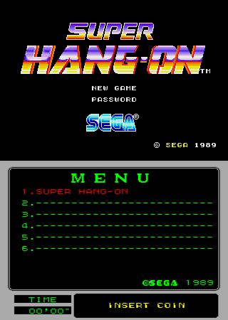 Super Hang-On (Mega-Tech) Title Screen